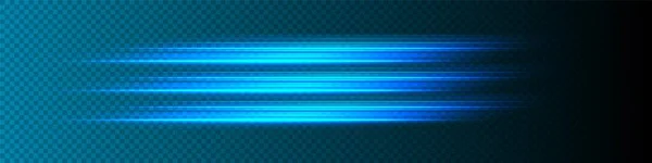 Luz Recta Rápida Líneas Brillantes Azules Vectoriales Efecto Flujo Aire — Vector de stock