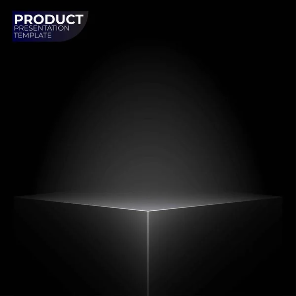 Black box stand for product display. Abstract product pedestal. illustration.