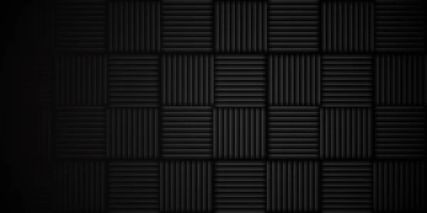 Black Acoustic Wall Sound Studio Wall Panels Acoustical Noise Reduction — Stock Vector