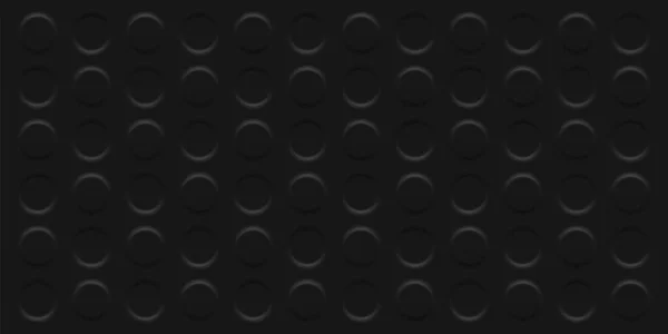 Neumorphism Style Circles Shadows Black Minimalistic Background Extruder Pressed Circles — Stock Vector