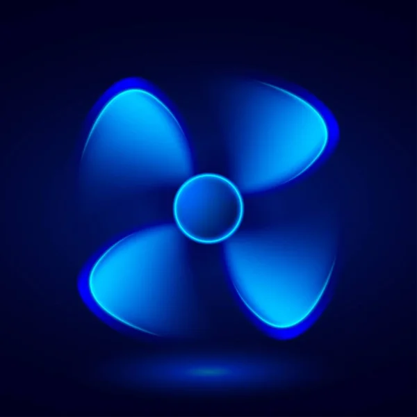 Respirador Aire Hélice Azul Sobre Fondo Negro — Foto de Stock