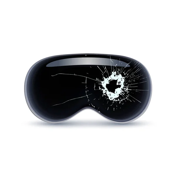Vizyon Profosyonel Gözlükler Bozuk Sanal Gerçeklik Kulaklığı Gerçekçi Vektör Illüstrasyonu — Stok Vektör