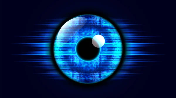 Digital eye, cyber security concept. Big data. Eye scan. Artificial Intelligence. Technology background. Vector illustration.