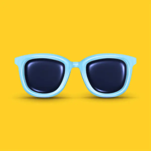 Realistiska Moderiktiga Solglasögon Glänsande Uppblåsa Stil Ikon Tillbehör Till Glasögonbanderoller — Stockfoto