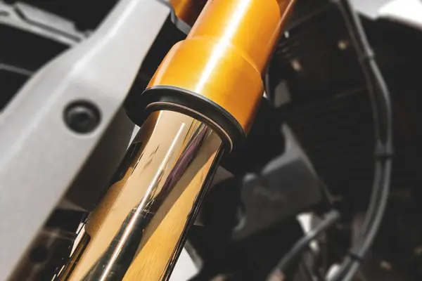 Gabel Staubdichtung Detail Motorradfederung — Stockfoto