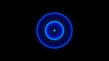 Sonar dalgası. Radyo sinyali. Ses dalgası. Mavi neon parlayan yüzük. Dokunmatik sensör etkisi. 