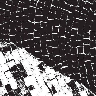 Grunge siyah ve beyaz kentsel vektör doku şablon. Karanlık dağınık toz sıkıntı arka plan kaplaması. Gürültü ve tahıl ile soyut noktalı, çizik, Vintage efekti oluşturmak kolay. Yaşlanma tasarım öğesi