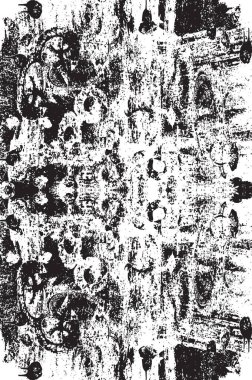 Grunge siyah ve beyaz kentsel vektör doku şablon. Karanlık dağınık toz sıkıntı arka plan kaplaması. Gürültü ve tahıl ile soyut noktalı, çizik, Vintage efekti oluşturmak kolay. Yaşlanma tasarım öğesi