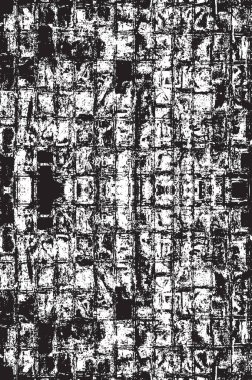 Grunge siyah ve beyaz kentsel vektör doku şablon. Karanlık dağınık toz sıkıntı arka plan kaplaması. Gürültü ve tahıl ile soyut noktalı, çizik, Vintage efekti oluşturmak kolay. Yaşlanma tasarım öğesi