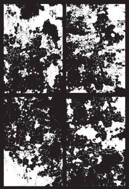 Grunge siyah ve beyaz kentsel vektör doku şablon. Karanlık dağınık toz sıkıntı arka plan kaplaması. Gürültü ve tahıl ile soyut noktalı, çizik, Vintage efekti oluşturmak kolay. Yaşlanma tasarım öğesi