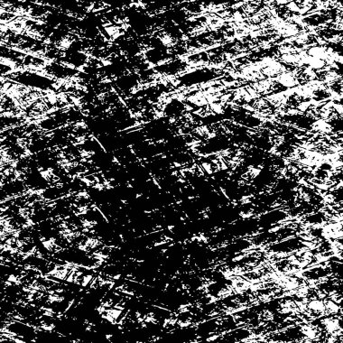 Grunge Siyah ve Beyaz Şehir Vektör Doku Şablonu. Noktalanmış, çizilmiş, Gürültü ve tahılla klasik efekt oluşturulması kolay. Karanlık Toz Örtüsü Tehlike Arkaplanı. Yaşlanma Tasarımı Elementi