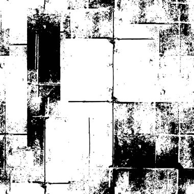 Grunge Siyah ve Beyaz Şehir Vektör Doku Şablonu. Noktalanmış, çizilmiş, Gürültü ve tahılla klasik efekt oluşturulması kolay. Karanlık Toz Örtüsü Tehlike Arkaplanı. Yaşlanma Tasarımı Elementi