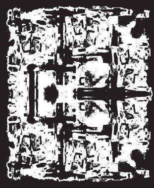 Grunge siyah ve beyaz kentsel vektör doku şablon. Karanlık dağınık toz sıkıntı arka plan kaplaması. Gürültü ve tahıl ile soyut noktalı, çizik, Vintage efekti oluşturmak kolay. Yaşlanma tasarım öğesi