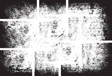 Grunge siyah ve beyaz kentsel vektör doku şablon. Karanlık dağınık toz sıkıntı arka plan kaplaması. Gürültü ve tahıl ile soyut noktalı, çizik, Vintage efekti oluşturmak kolay. Yaşlanma tasarım öğesi