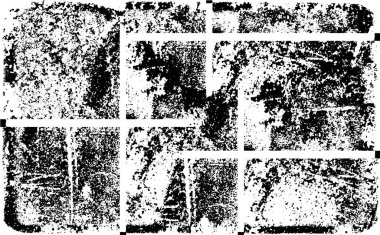 Grunge siyah ve beyaz kentsel vektör doku şablon. Karanlık dağınık toz sıkıntı arka plan kaplaması. Gürültü ve tahıl ile soyut noktalı, çizik, Vintage efekti oluşturmak kolay. Yaşlanma tasarım öğesi