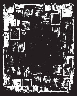 Grunge siyah ve beyaz kentsel vektör doku şablon. Karanlık dağınık toz sıkıntı arka plan kaplaması. Gürültü ve tahıl ile soyut noktalı, çizik, Vintage efekti oluşturmak kolay. Yaşlanma tasarım öğesi