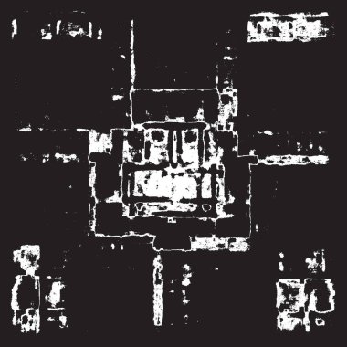 Grunge siyah ve beyaz kentsel vektör doku şablon. Karanlık dağınık toz sıkıntı arka plan kaplaması. Gürültü ve tahıl ile soyut noktalı, çizik, Vintage efekti oluşturmak kolay. Yaşlanma tasarım öğesi