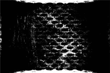 Grunge siyah ve beyaz kentsel vektör doku şablon. Karanlık dağınık toz sıkıntı arka plan kaplaması. Gürültü ve tahıl ile soyut noktalı, çizik, Vintage efekti oluşturmak kolay. Yaşlanma tasarım öğesi