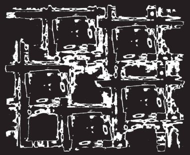 Grunge siyah ve beyaz kentsel vektör doku şablon. Karanlık dağınık toz sıkıntı arka plan kaplaması. Gürültü ve tahıl ile soyut noktalı, çizik, Vintage efekti oluşturmak kolay. Yaşlanma tasarım öğesi