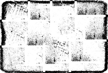 Grunge siyah ve beyaz kentsel vektör doku şablon. Karanlık dağınık toz sıkıntı arka plan kaplaması. Gürültü ve tahıl ile soyut noktalı, çizik, Vintage efekti oluşturmak kolay. Yaşlanma tasarım öğesi