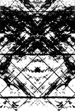 Arkaplan kullanımı için simetrik detaylara sahip Grunge monokrom deseni