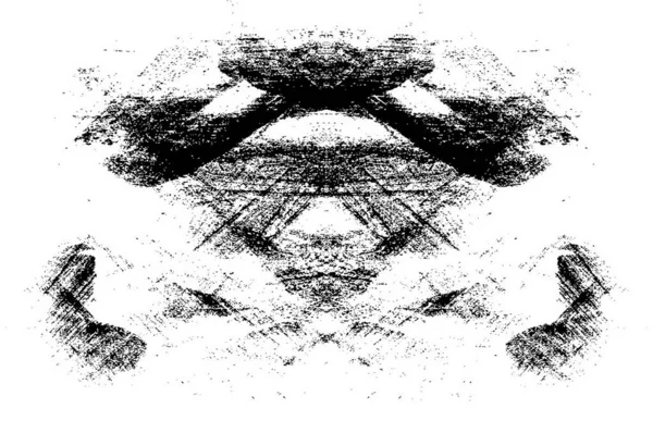 Monochromes Muster Mit Verzerrten Symmetrischen Details Für Den Hintergrund — Stockvektor