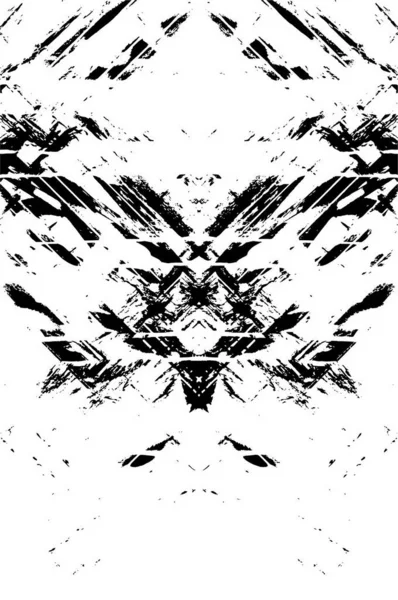 Grunge Monochromes Muster Mit Symmetrischen Details Für Den Hintergrund — Stockvektor