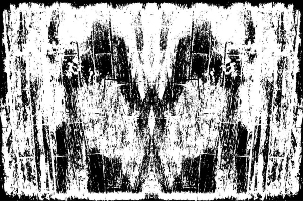 Bozuk Tonlu Simetrik Desenli Siyah Beyaz Arkaplan — Stok Vektör