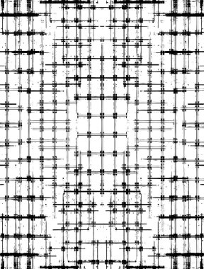 Soyut pis siyah beyaz desenli. Arkaplan kullanımı için simetrik detaylara sahip kompozisyon.