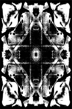 Soyut pis siyah beyaz desenli. Arkaplan kullanımı için simetrik detaylara sahip kompozisyon.