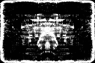 Soyut siyah beyaz desen. Arkaplan kullanımı için karmaşık simetrik detaylara sahip bileşim.