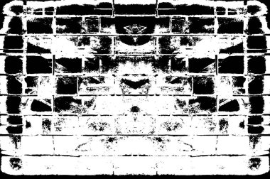 Soyut siyah beyaz desen. Arkaplan kullanımı için karmaşık simetrik detaylara sahip bileşim.