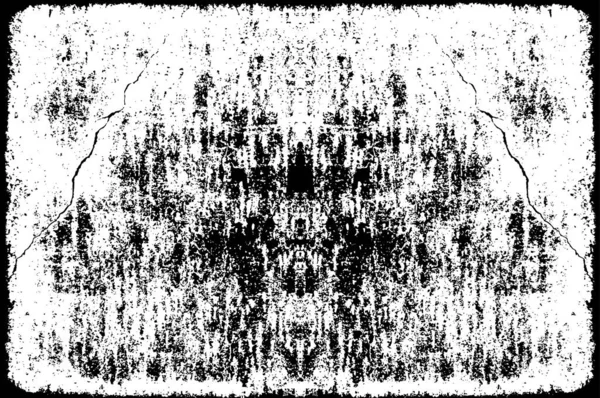 Abstracte Grungy Zwart Wit Patroon Samenstelling Met Symmetrische Details Voor — Stockvector