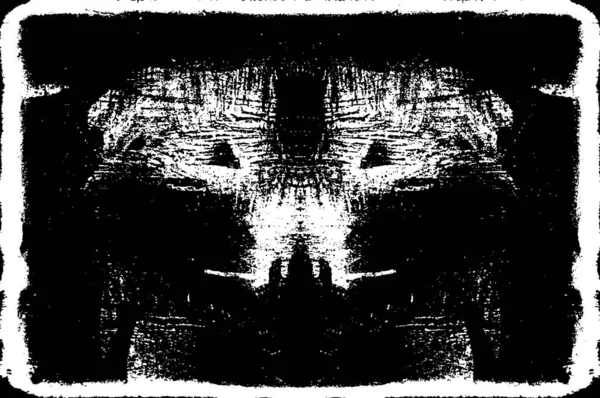 Абстрактный Черно Белый Рисунок Композиция Грязными Симметричными Деталями Фонового Использования — стоковый вектор