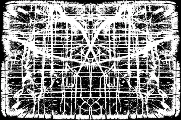 Modèle Abstrait Noir Blanc Composition Avec Des Détails Symétriques Désordonnés — Image vectorielle