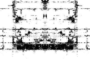 Soyut yaratıcı monokrom vektör posteri. Arkaplan kullanımı için karmaşık simetrik tasarım.