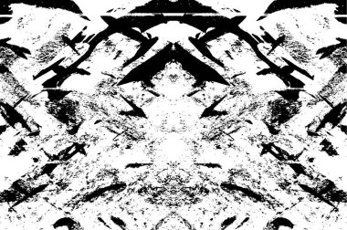 Siyah ve beyaz soyut arka plan. Çatlakların, tozun, lekelerin tek renkli dokusu. Yazdırma ve tasarım için desen