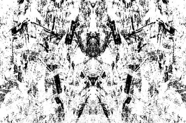 Siyah ve beyaz soyut arka plan. Çatlakların, tozun, lekelerin tek renkli dokusu. Yazdırma ve tasarım için desen