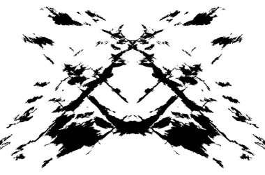 Soyut grunge desenli bir poster. Arkaplan kullanımı için tek renkli simetrik tasarım.