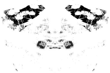 Soyut grunge desenli bir poster. Arkaplan kullanımı için tek renkli simetrik tasarım.