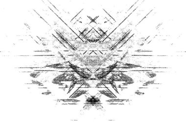 Soyut grunge desenli bir poster. Arkaplan kullanımı için tek renkli simetrik tasarım.