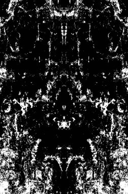 Siyah ve beyaz soyut arka plan. Çatlakların, tozun, lekelerin tek renkli dokusu. Yazdırma ve tasarım için desen