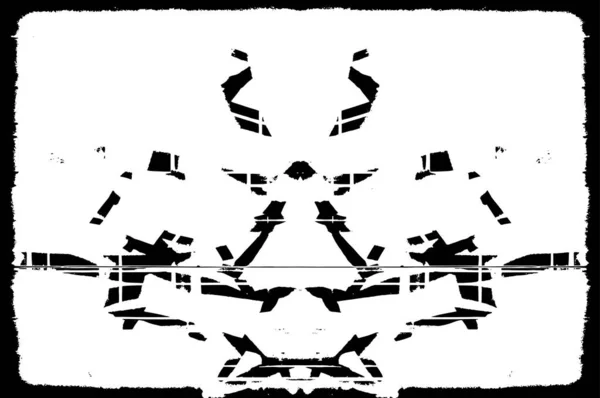 Monochrome Poster Met Abstract Patroon Rommelig Symmetrisch Ontwerp Voor Achtergrondgebruik — Stockvector