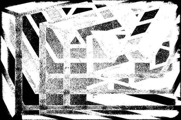 Abstrakcyjny Czarny Biały Grunge Tło Pęknięciami — Wektor stockowy