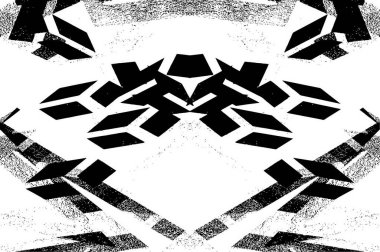 Grunge black and white pattern. Monochrome particles abstract texture. Background of cracks, scuffs, chips, stains, ink spots, lines. Dark design background surface. Gray printing element