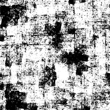Grunge dokusu çatlaklar, cipsler, lekeler. Siyah ve beyaz yazdırılmış ögelerin soyut deseni