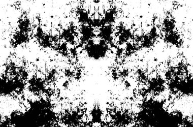 Grunge dokusu çatlaklar, cipsler, lekeler. Siyah ve beyaz yazdırılmış ögelerin soyut deseni