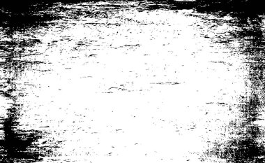 Grunge dokusu çatlaklar, cipsler, lekeler. Siyah ve beyaz yazdırılmış ögelerin soyut deseni