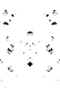 Grunge dokusu çatlaklar, cipsler, lekeler. Siyah ve beyaz yazdırılmış ögelerin soyut deseni