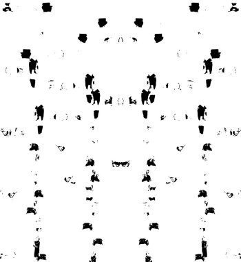 Grunge dokusu çatlaklar, cipsler, lekeler. Siyah ve beyaz yazdırılmış ögelerin soyut deseni